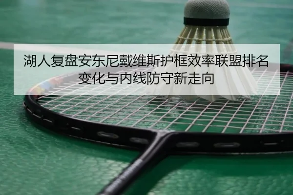 湖人复盘安东尼戴维斯护框效率联盟排名变化与内线防守新走向